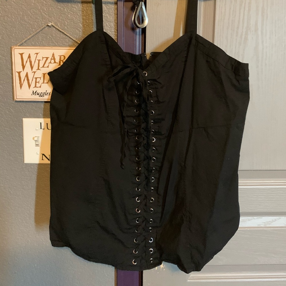 Spaghetti strap corset top.